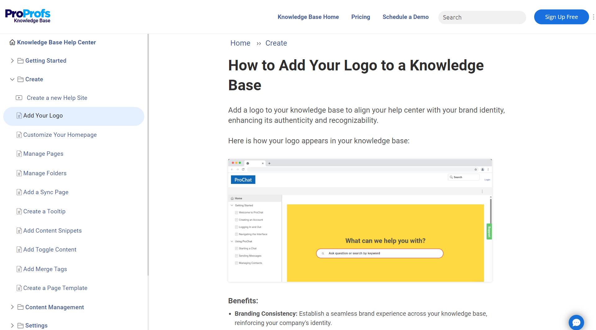 create self service knowledge base